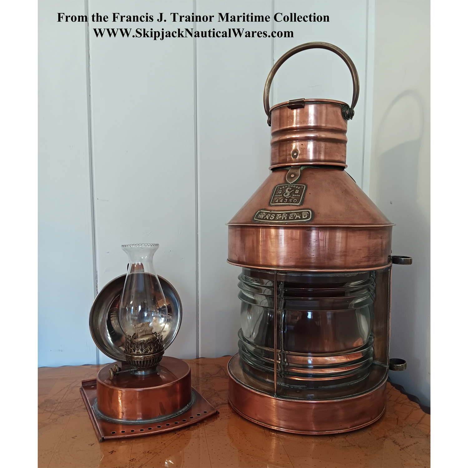 Large Copper Masthead Running Light Seahorse Great Britain Skipjack Nautical Wares
